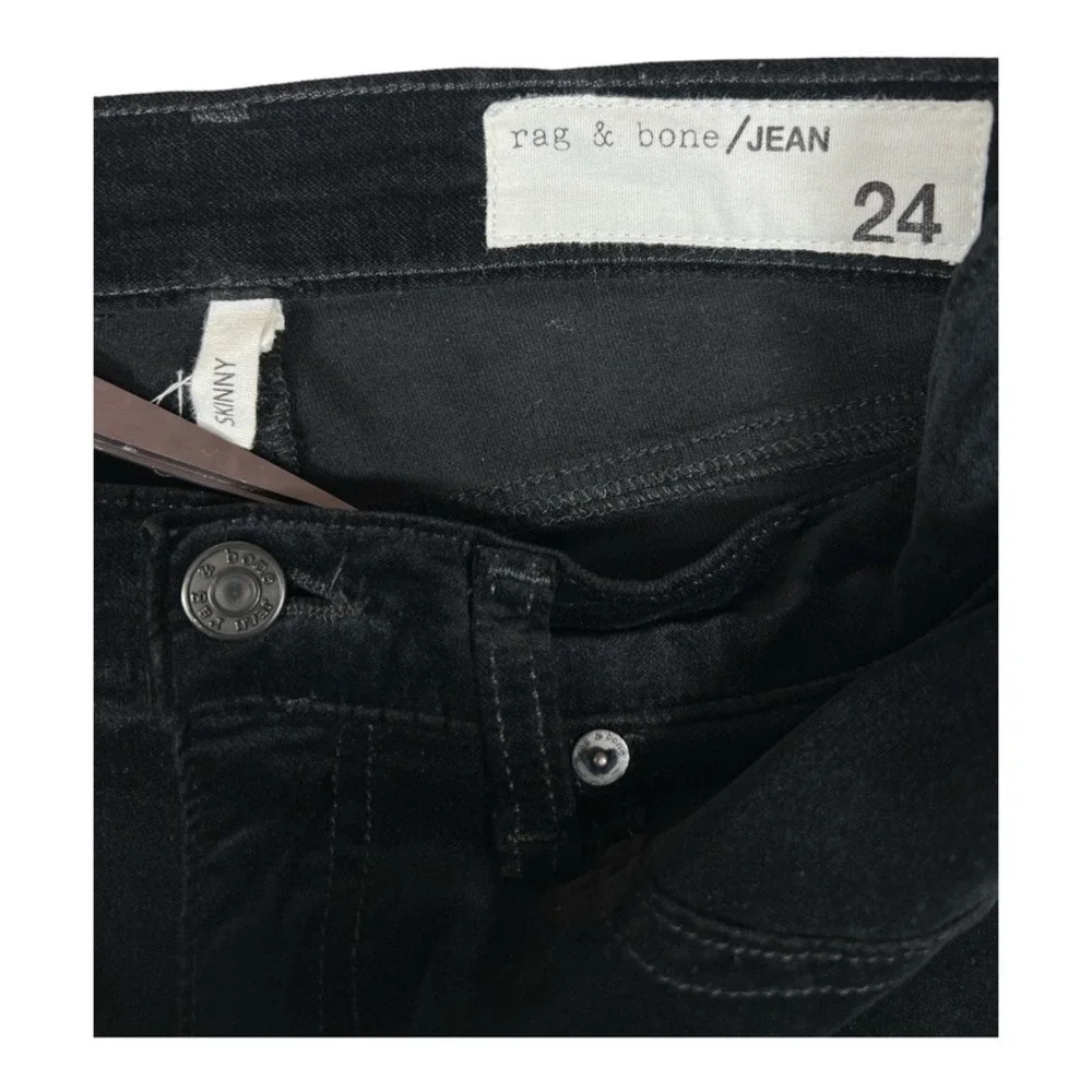 Rag‎ & Bone Skinny Jeans Womens 24 Black Stretch Designer Denim Slim Fit